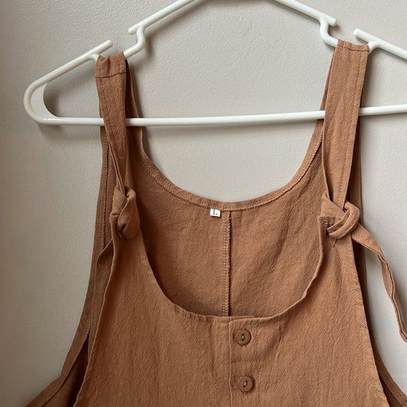Brown, Dark Khaki One Piece Romper - Picture 2 of 6